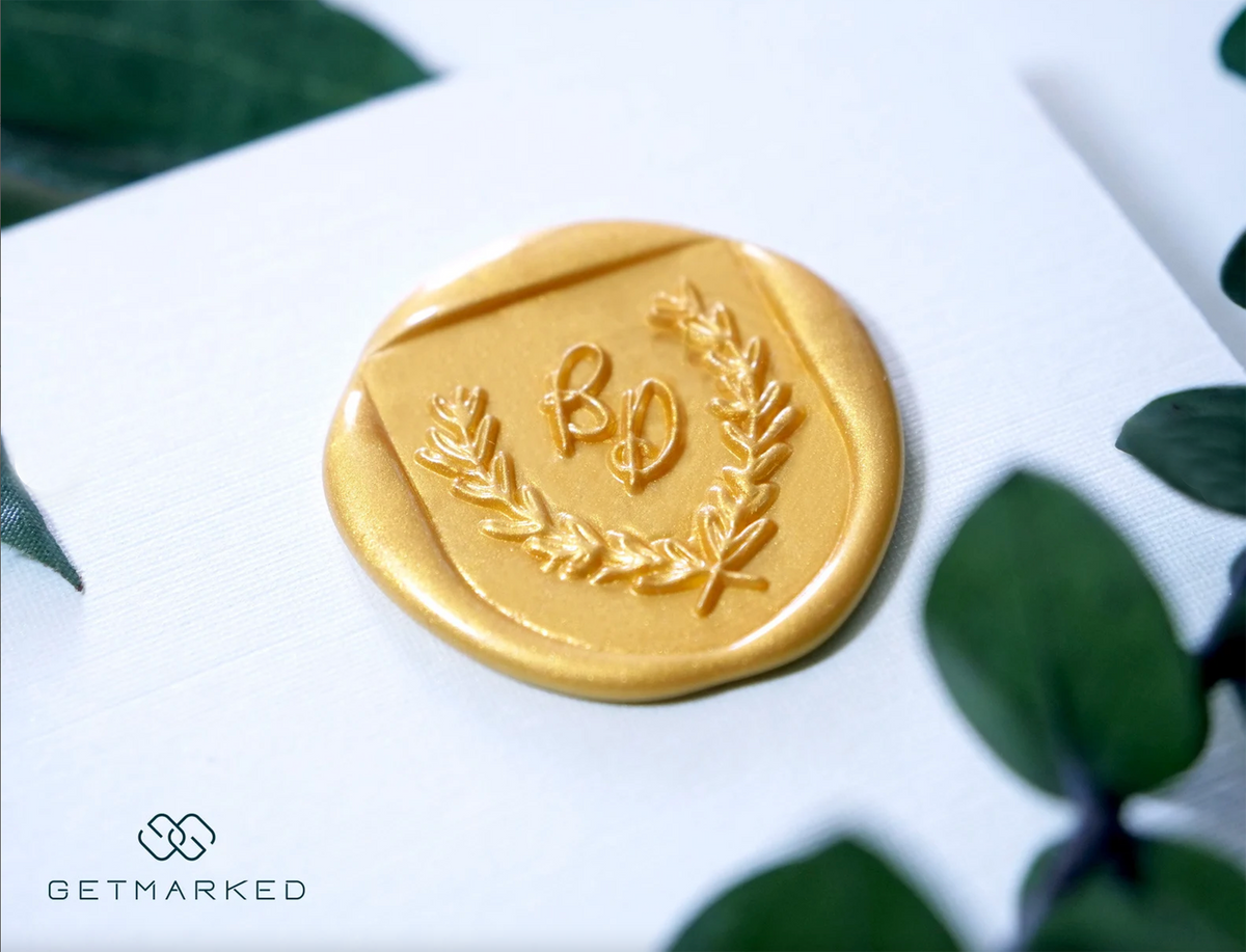 Coat of Arms - Customized Wedding Wax Seal Stamp Template by Get Marked (WS0437)