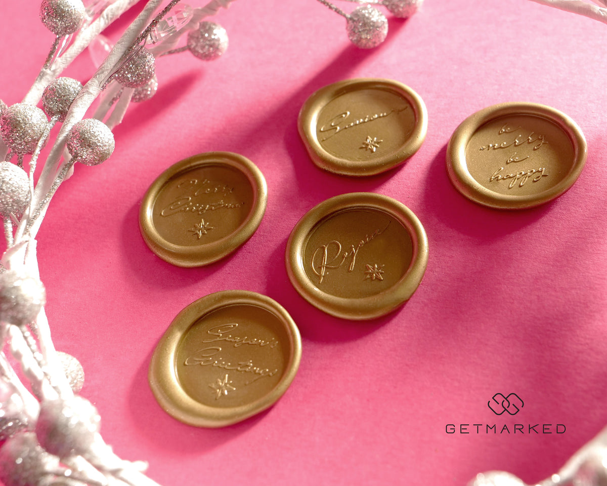 Be Merry Be Happy - Christmas Collection Wax Seal Stamp by Get Marked (WS0430)