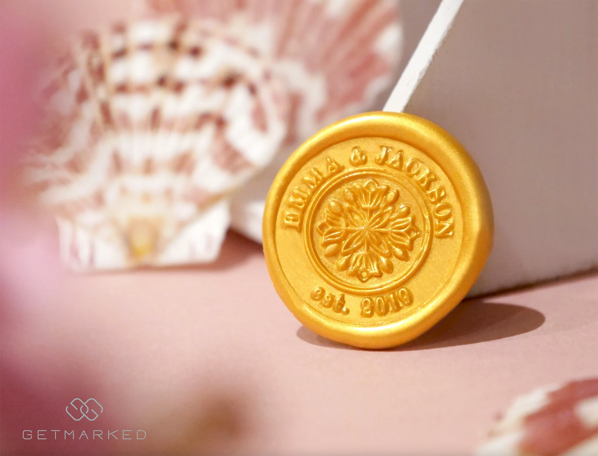 Love &amp; Peace - Customized Wedding Wax Seal Stamp Template by Get Marked (WS0459)