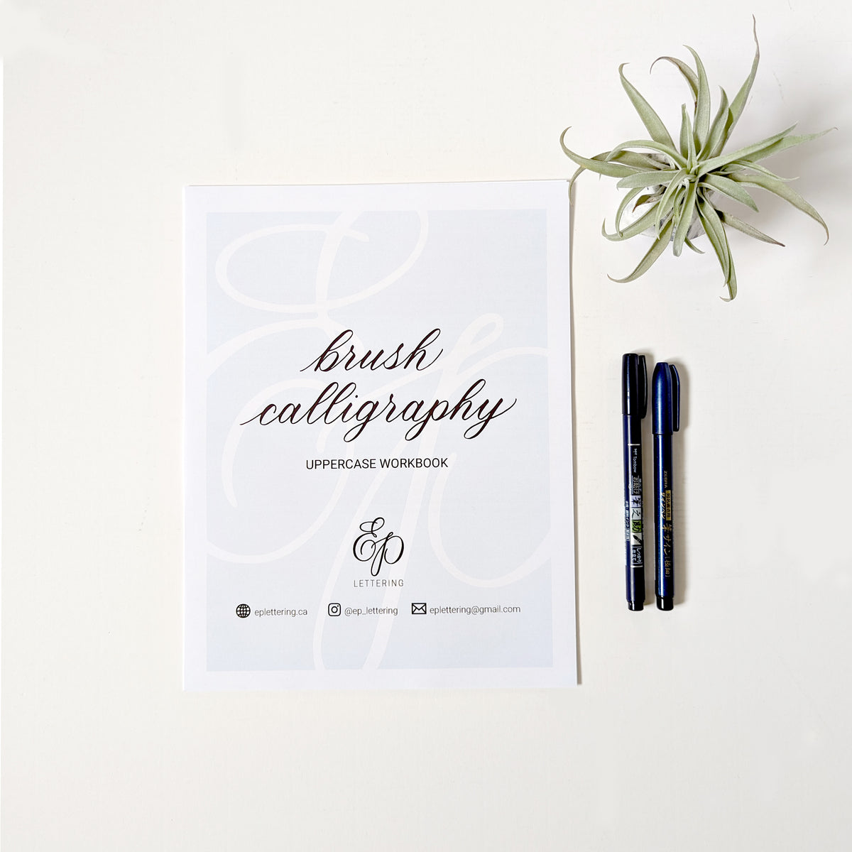 Erica Pinto Hand Lettering - Brush Calligraphy - Uppercase Workbook