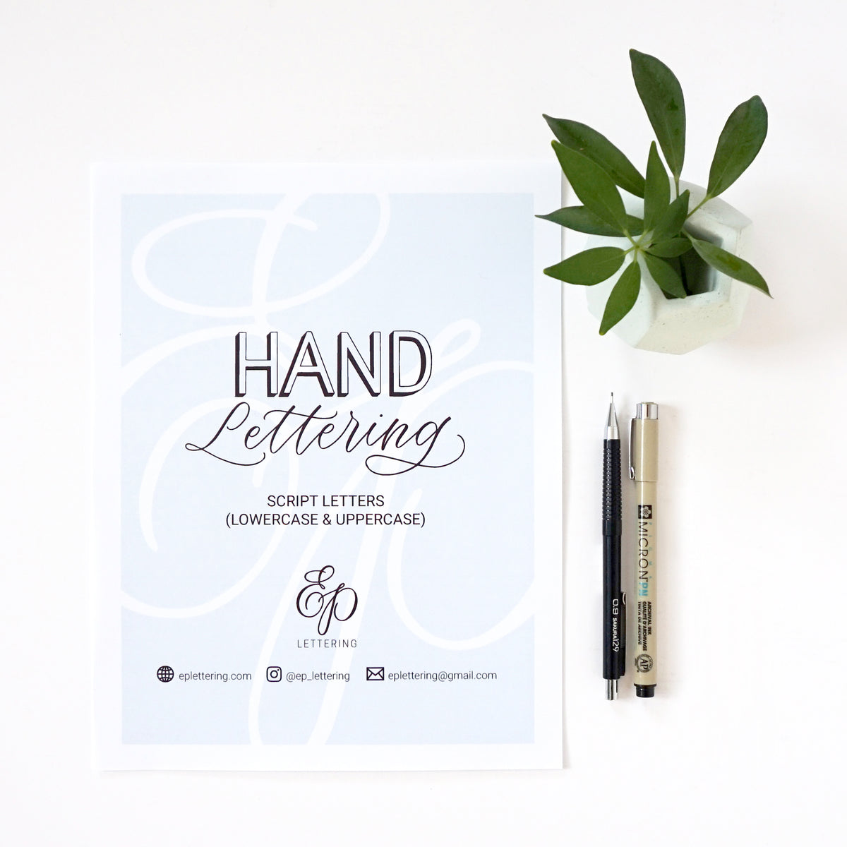 Erica Pinto Hand Lettering - Hand Lettering - Script Letters (Lowercase &amp; Uppercase)