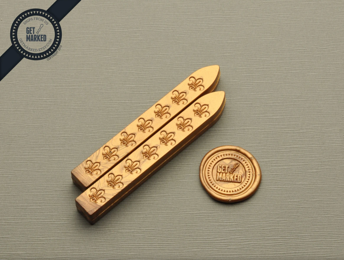 2 Pieces BRONZE Non-Wicked Wax Stick for Sealing Wax Stamping (ZD0037)