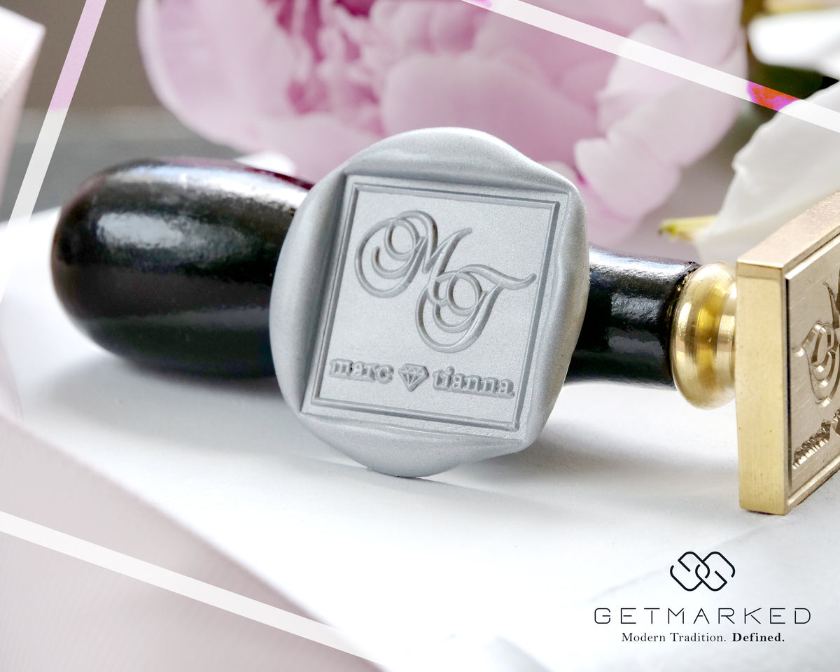 Cherish You - Customized Wedding Wax Seal Stamp Template by Get Marked (WS0387)