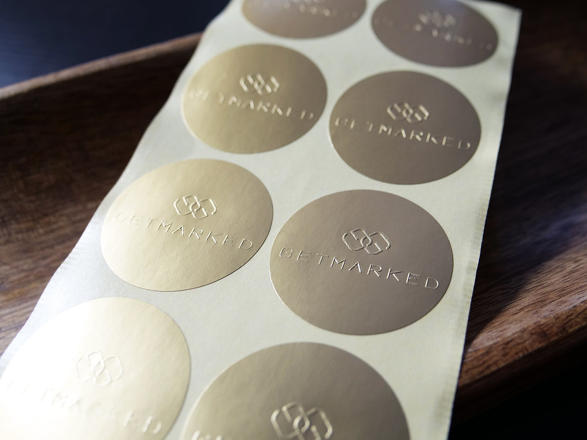 Gold Foil Embossed Stickers