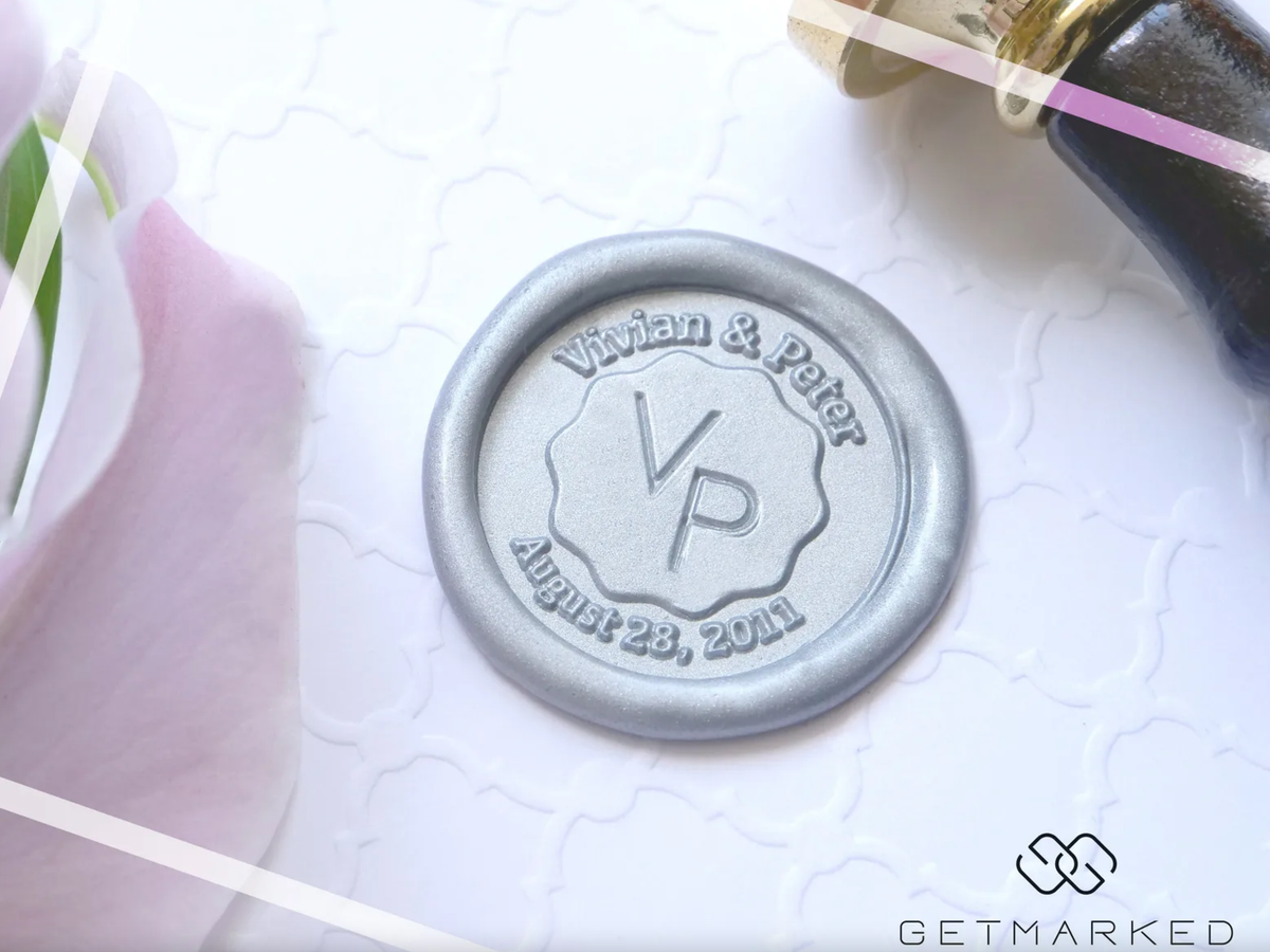 Happily Ever After - Customized Wedding Wax Seal Stamp Template by Get Marked (WS0406)
