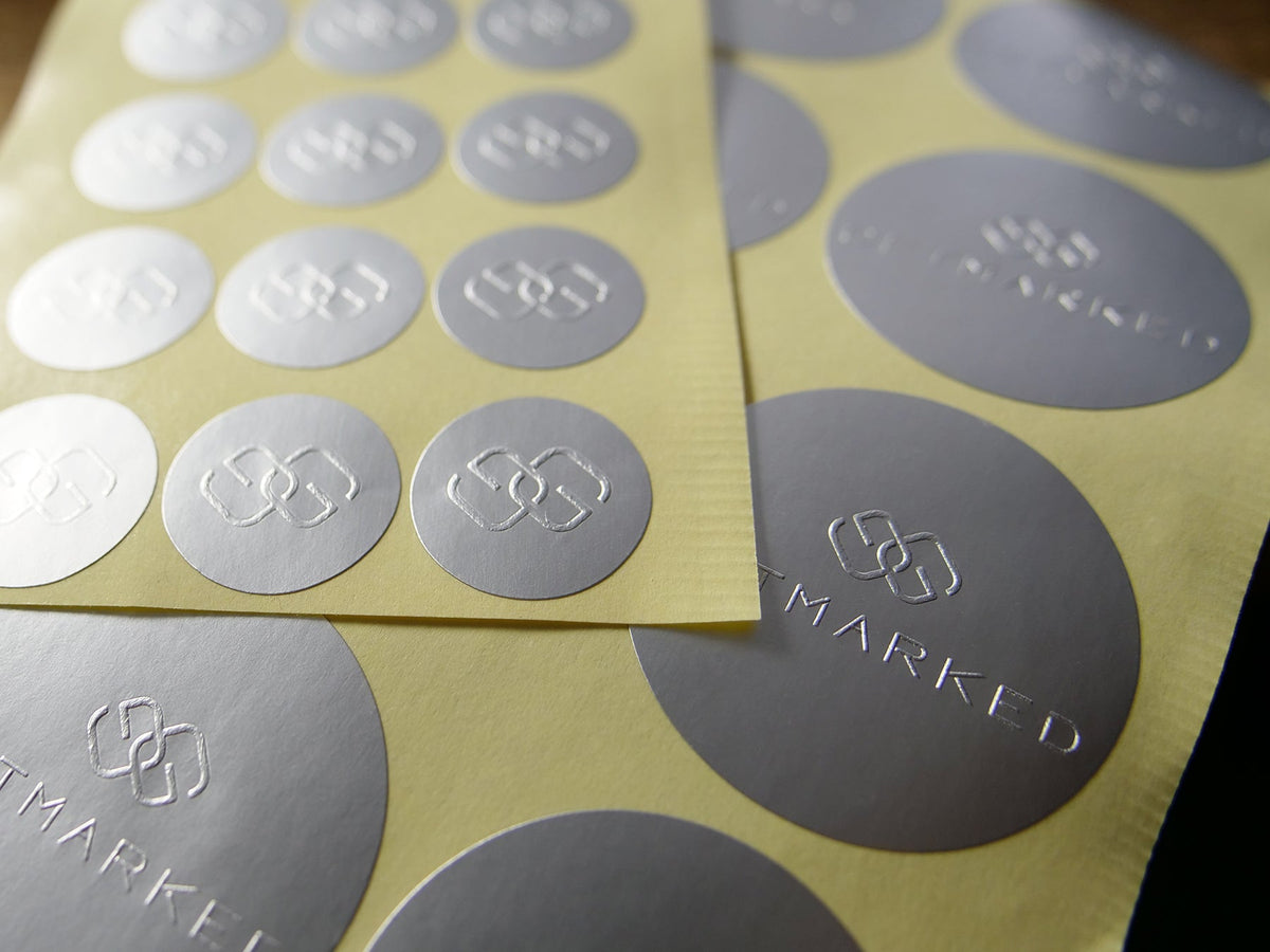 White Matte Embossed Stickers