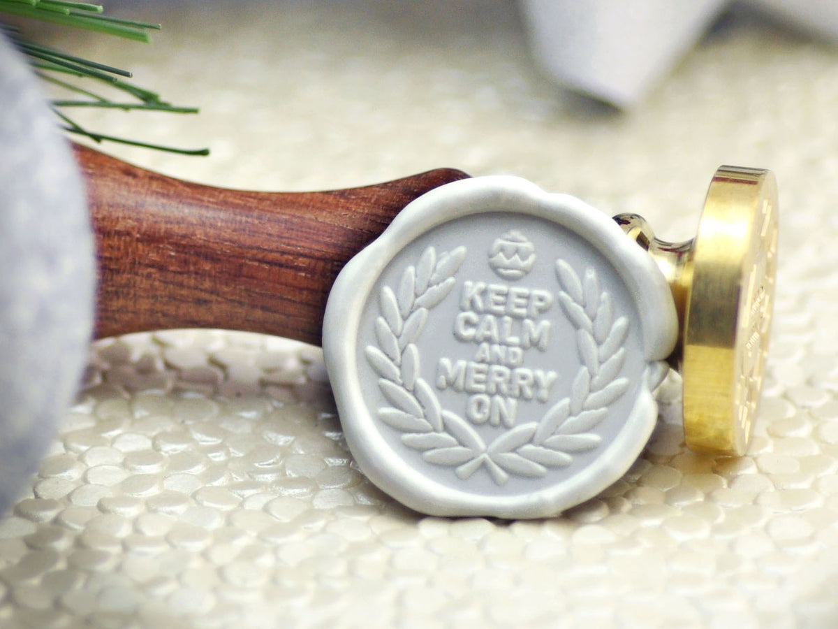 Keep Calm and Merry On - Christmas Collection Wax Seal Stamp by Get Marked (WS0269)