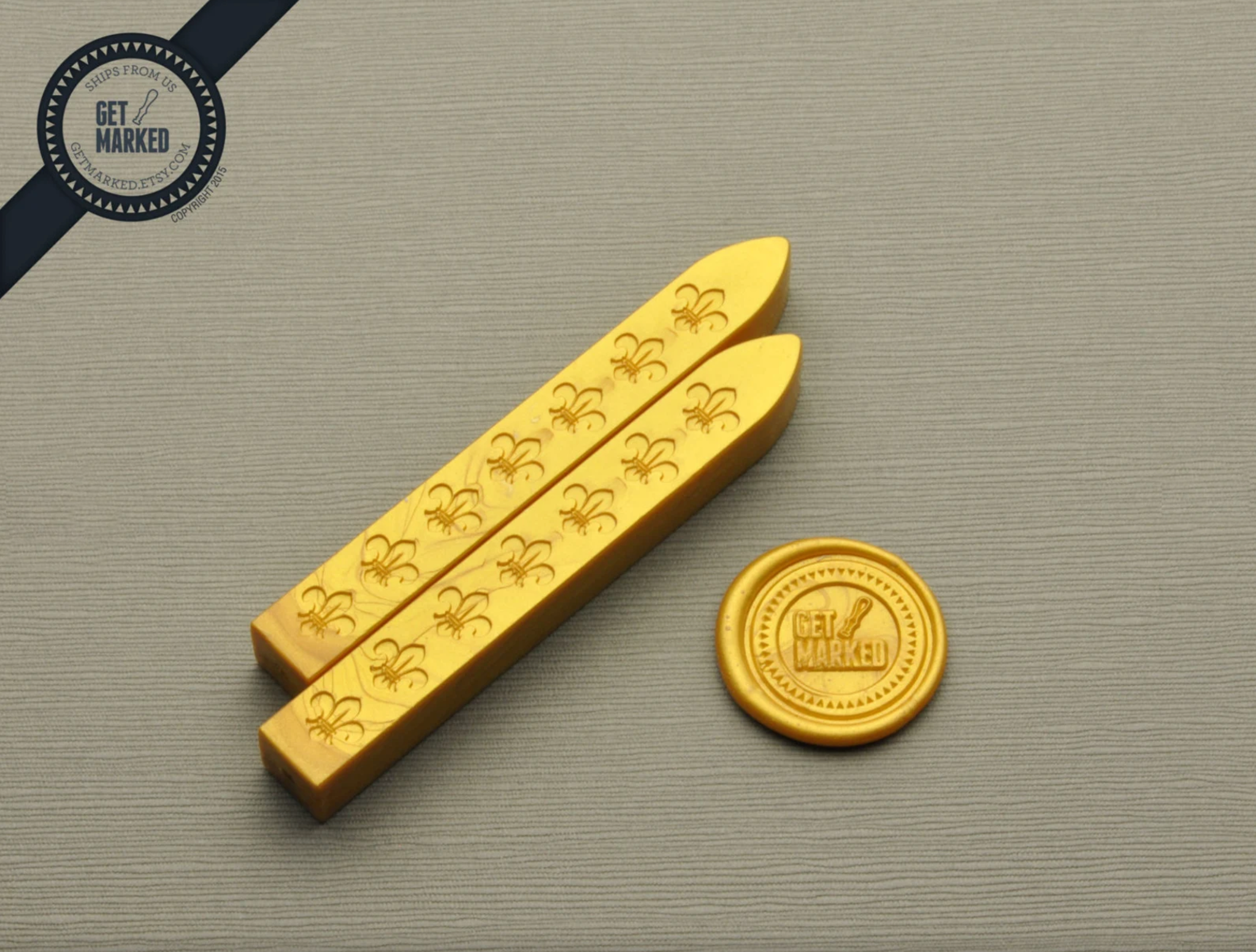 2 Pieces MIDAS GOLD Non-Wicked Wax Stick for Sealing Wax Stamping