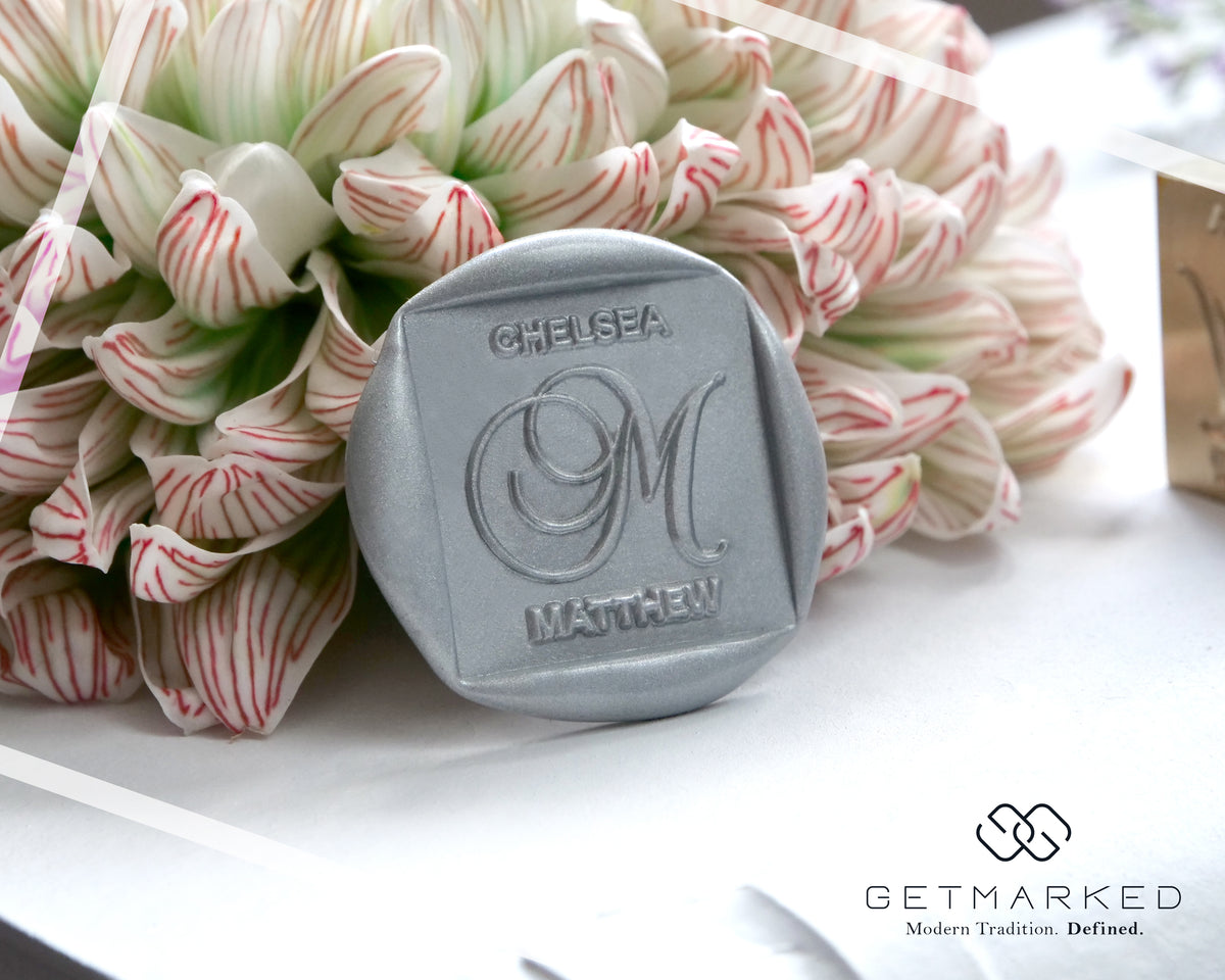 Perfect Match - Customized Wedding Wax Seal Stamp Template by Get Marked (WS0396)