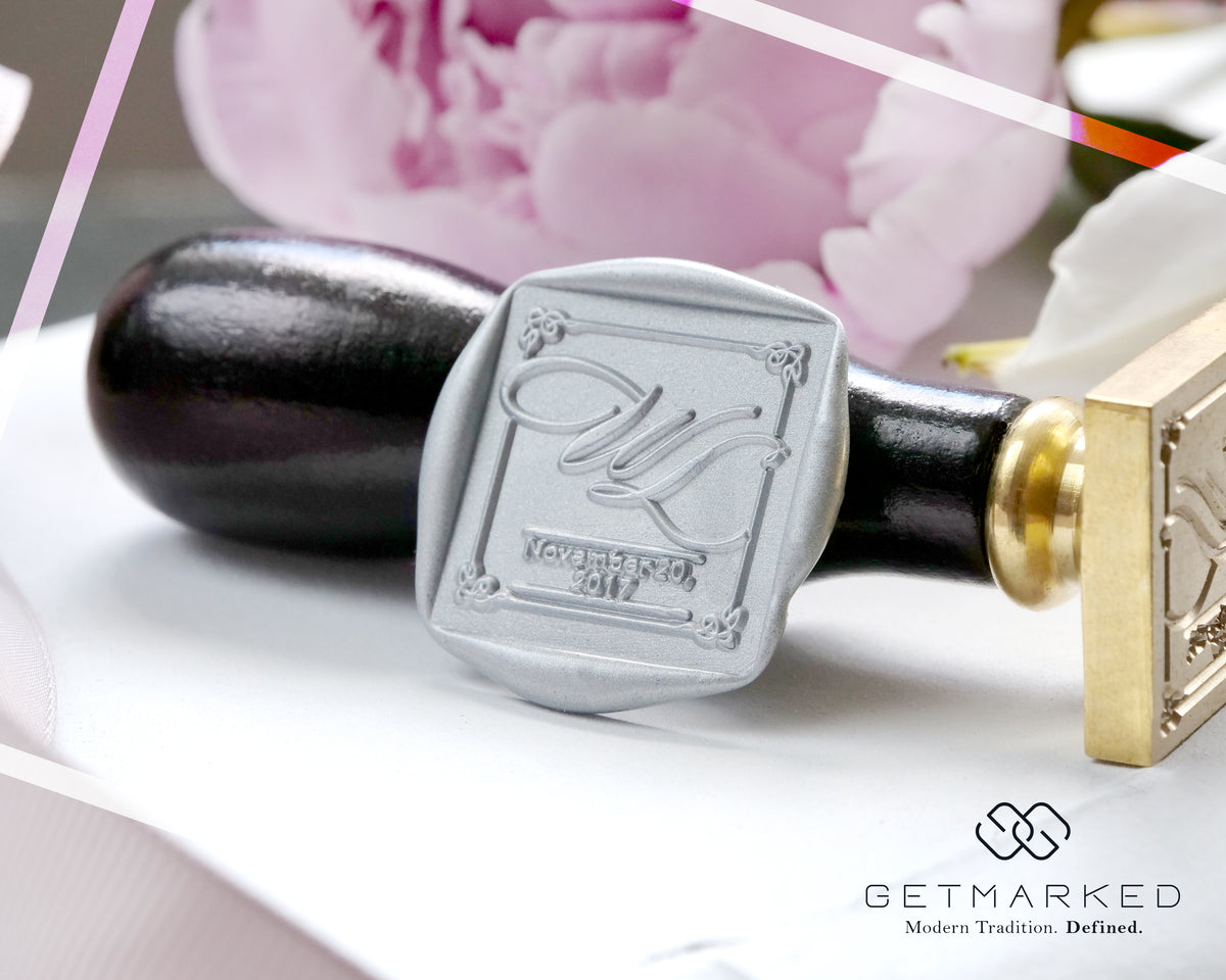 The Classic - Customized Wedding Wax Seal Stamp Template by Get Marked (WS0398)