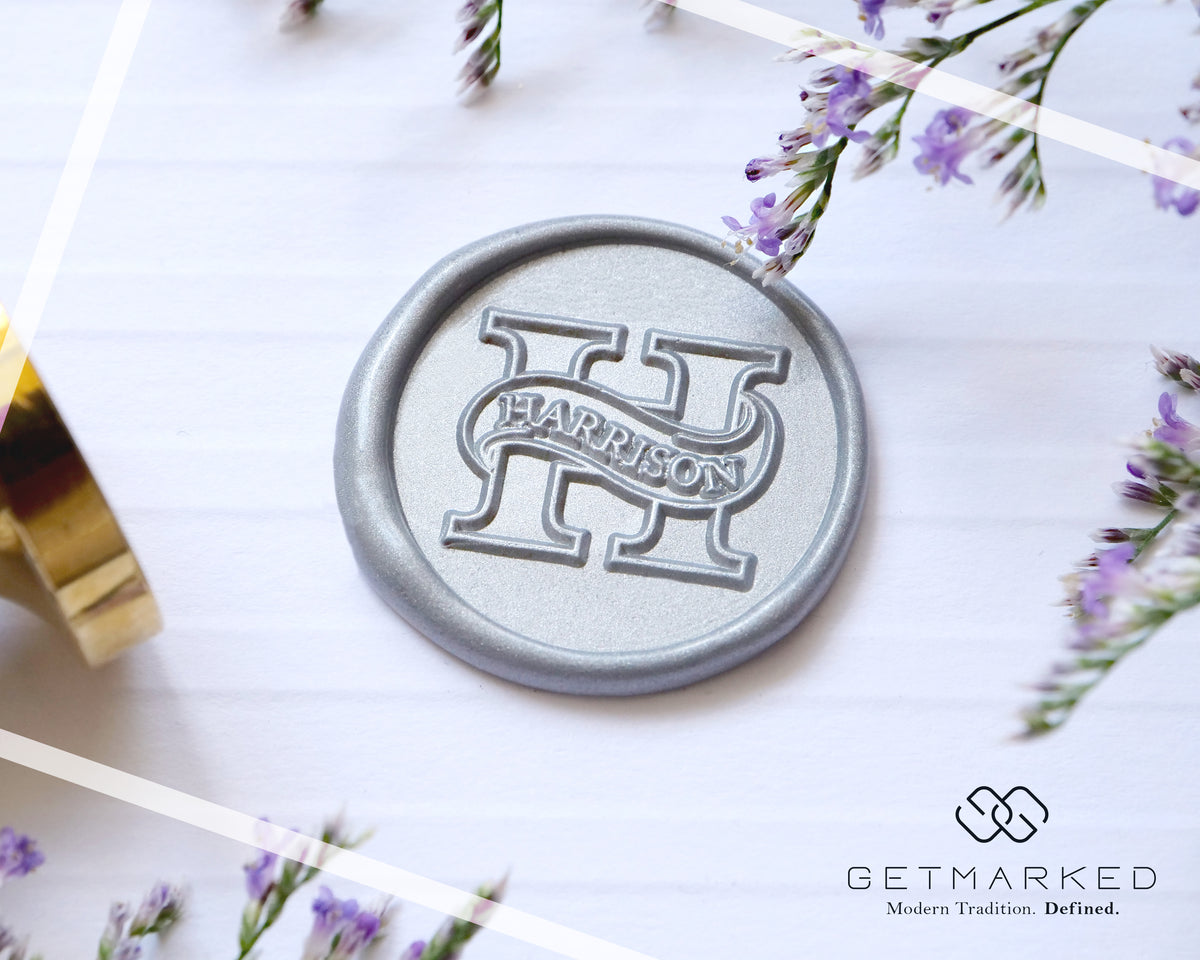 The Embrace II - Customized Wedding Wax Seal Stamp Template by Get Marked (WS0400)