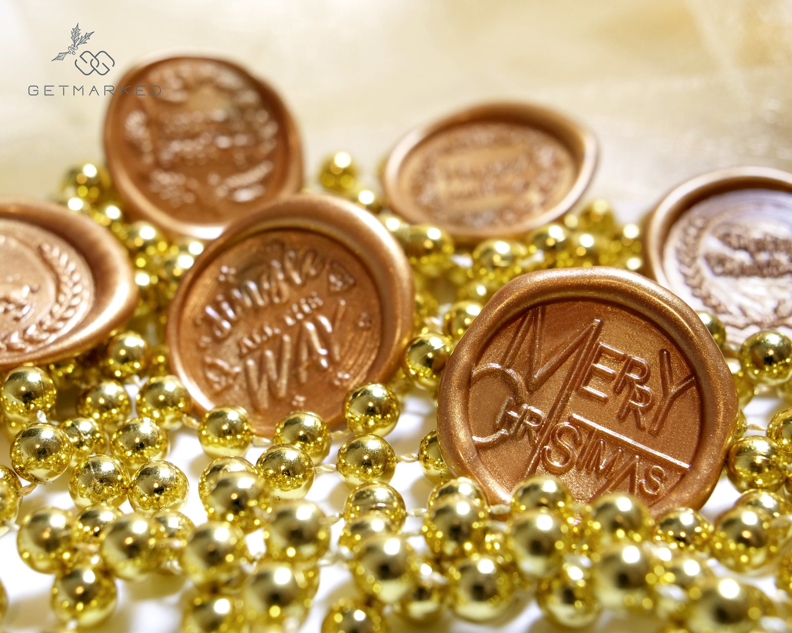 9ct Christmas Gold Wax Seal Stickers by Park Lane